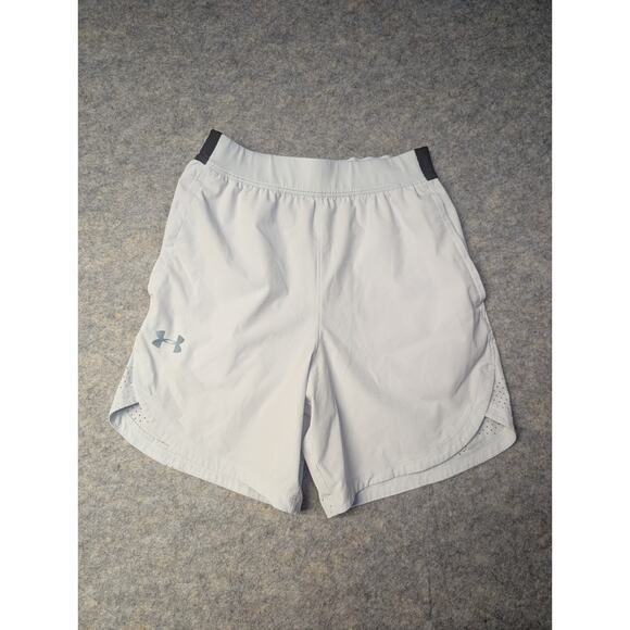 Under Armour Mens Peak Woven Shorts Gray Small Running Active Pockets - Picture 2 of 6